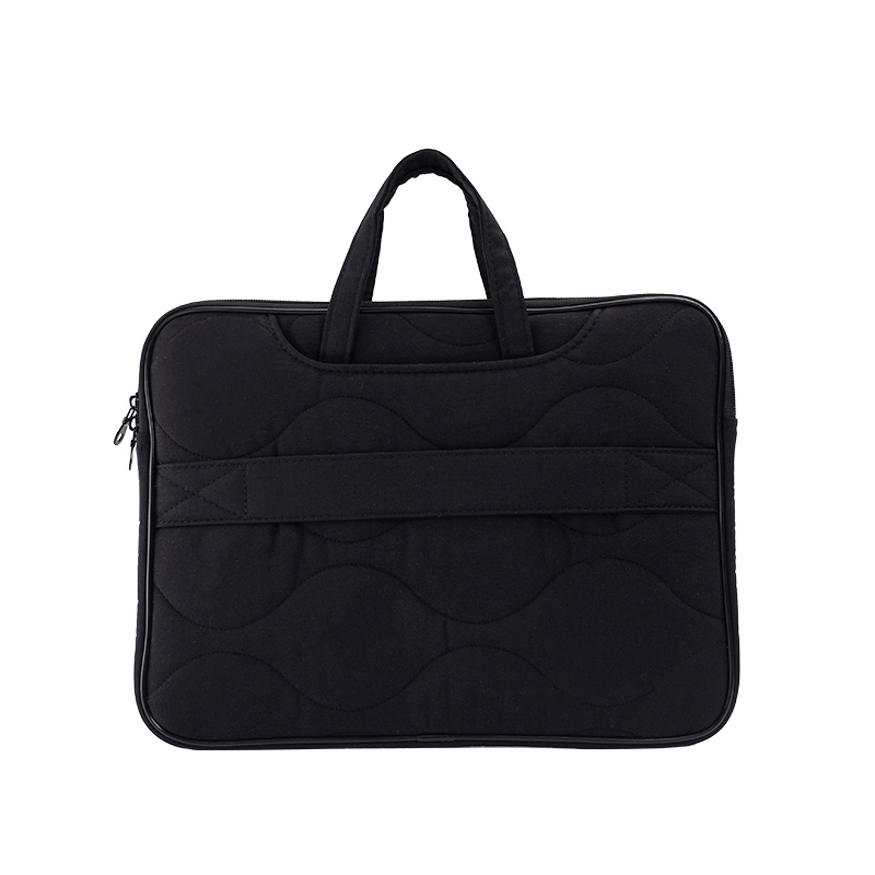 KKV Dunns Tas Laptop Pola Kotak Hitam dengan Tali Bahu Handbag