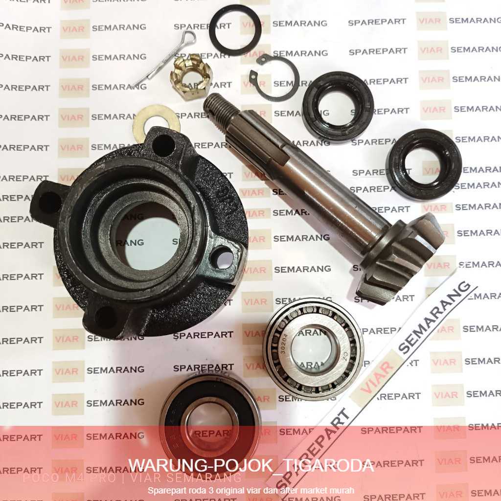 GIGI GARDAN VIAR 150 200CC SET GEAR PINION GARDAN 12T SET HUB DIFFERENTIAL / DUDUKAN LAKER GARDAN VI