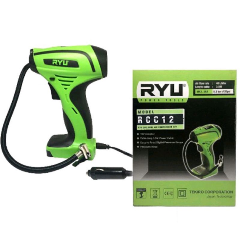 Mini Air Compresor Ryu RCC 12 DC 12V 12 Volt Pompa Ban Mobil Mini Ryu RCC 12 Kompresor Angin Portabl