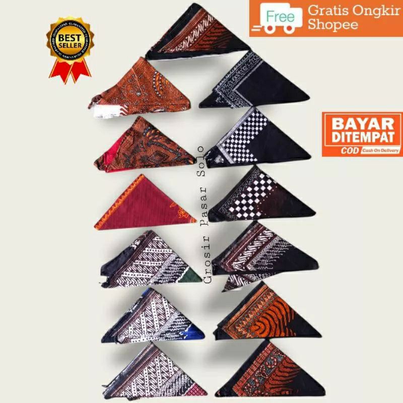 Iket Kepala Batik Segitiga | Iket Batik Segitiga | Iket Kepala Batik Segitiga Banyak Motif