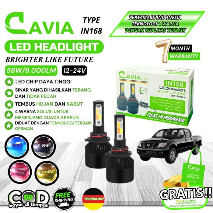CAVIA-LAMPU LED 4 WARNA NISSAN FRONTIER TERANG TEMBUS KABUT&HUJAN