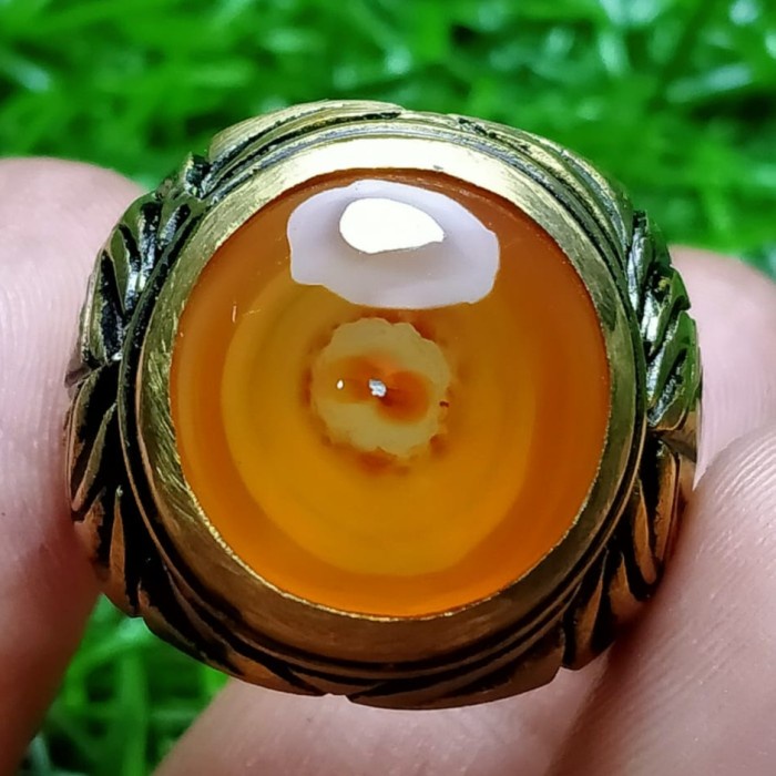 Cincin Batu Akik Natural Motif Gambar Mata Dewa Puser Bumi UnikAntik33