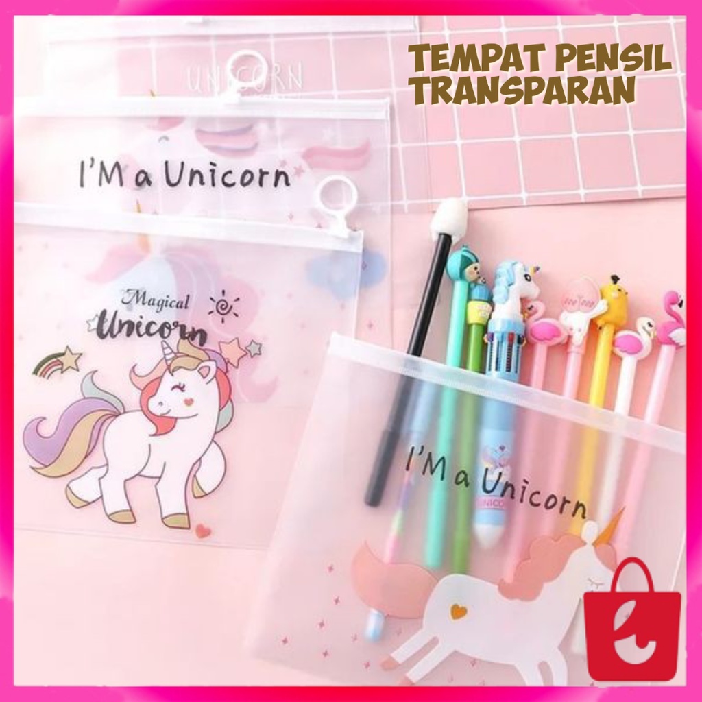 

Tempat Pensil Transparan Zipper Tempat Pensil Bermotif Karakter