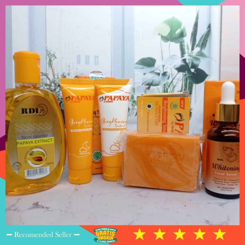 ⭐⭐⭐⭐⭐Termurah Gratis Ongkir Bisa COD - PAKET CREAM PAPAYA 5IN1 CREAM MAMAYA, SABUN 70 GR, CLEANSER R