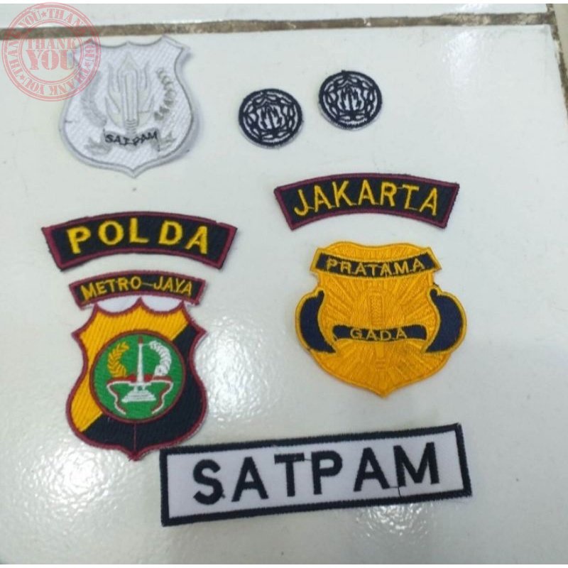 Bordir bet satpam - atribut satpam pdh - bet satpam pdh + nama Terbaru Nama Dada Bordir