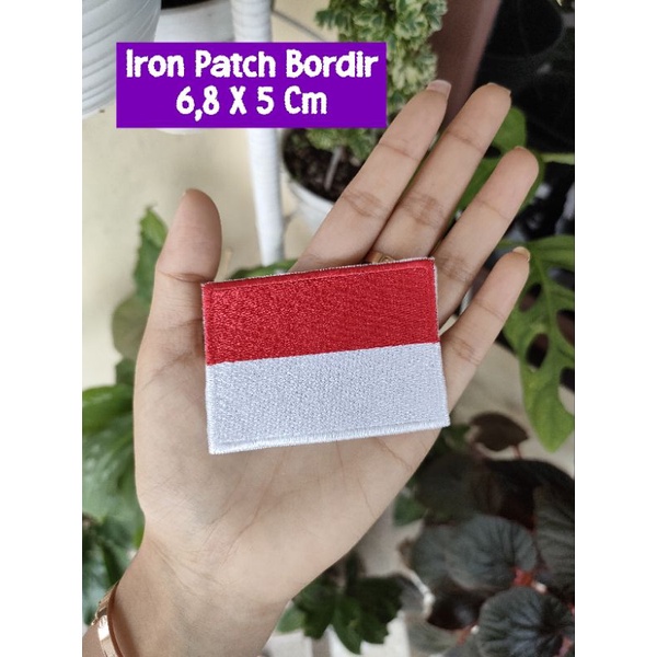 Bordir Bordir ( Tinggal Setrika ) Emblem Bordir Bendera Merah Putih Iron Patch Bordir Indonesia Patc