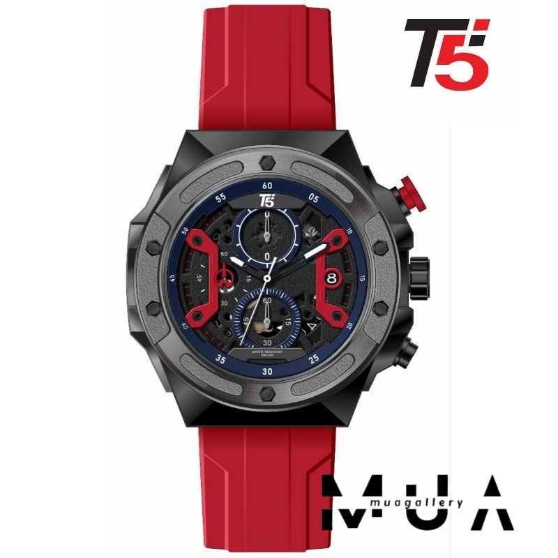 JAM TANGAN PRIA T5 H 4046 ORIGINAL CHRONO TAHAN AIR TALI RUBBER