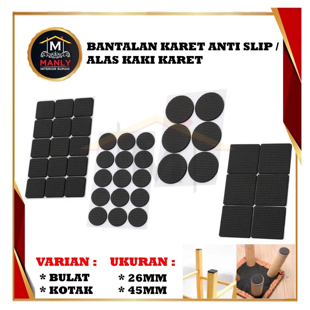 Alas Kaki Meja Kursi Furniture Bantalan Karet Rubber Pads Tatakan Ganjalan Meja Kursi Anti Slip
