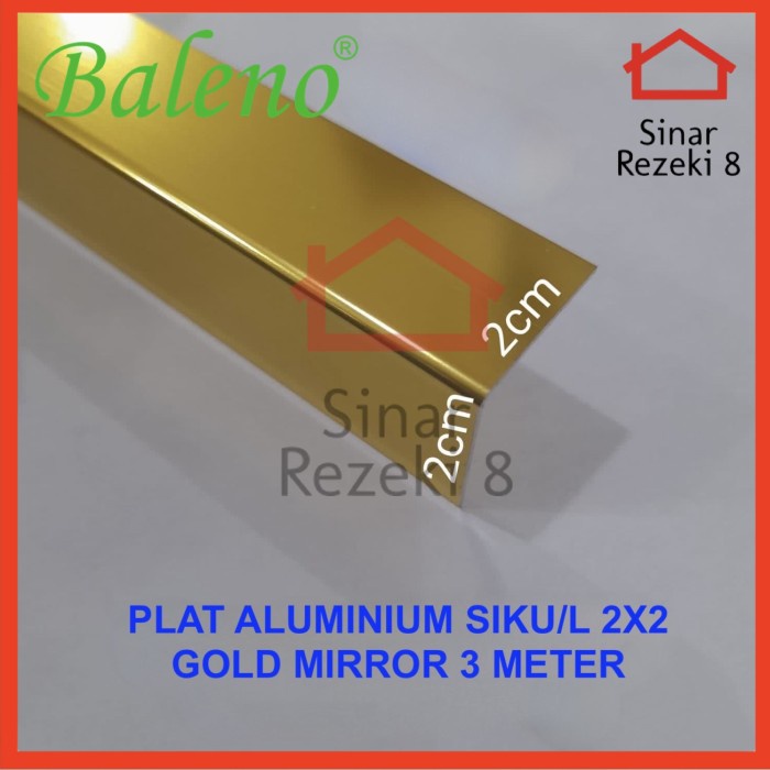 Plat Aluminium Siku L GOLD  20 x 20 Baleno / List Edging Lis