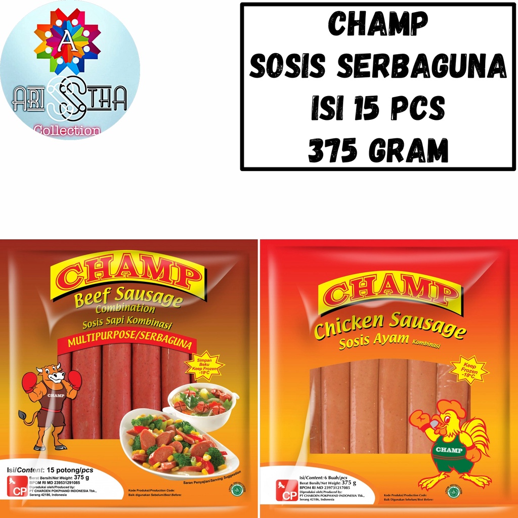 

Champ Sosis 375 Gram Ayam Sapi Sausage Beef Chicken
