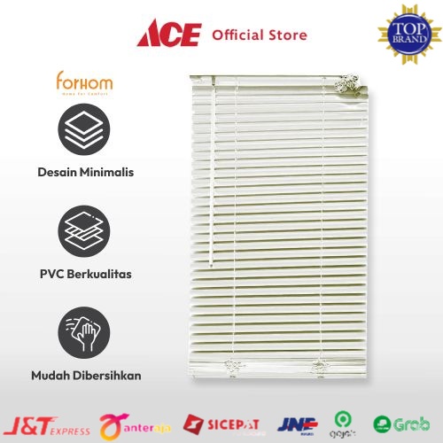 Ace - Forhom 60X180 Cm Venetian Blinds 25 Mm - Putih Tirai Penutup Kerai Hordeng Penghalau Cahaya Ak