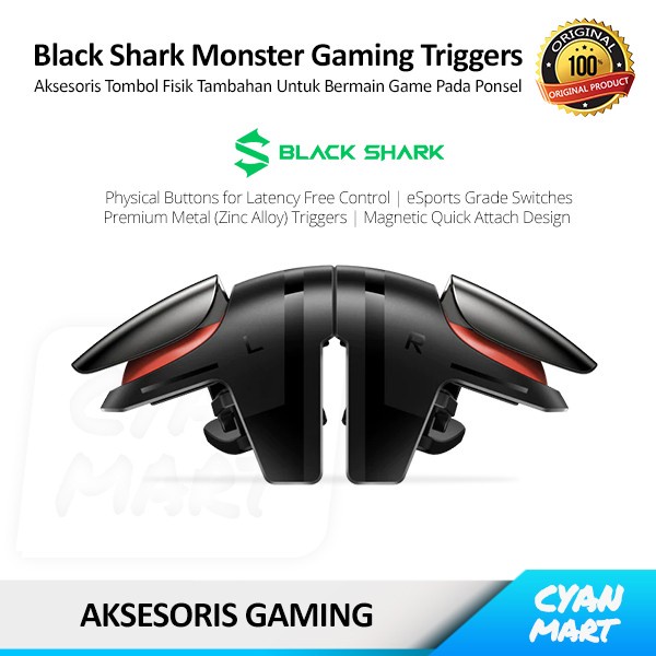 MURAH-  Black Shark Monster Gaming Trigger PUBG FF Blackshark Console L1 R1 - HKG03 - HITAM- 1.2.23