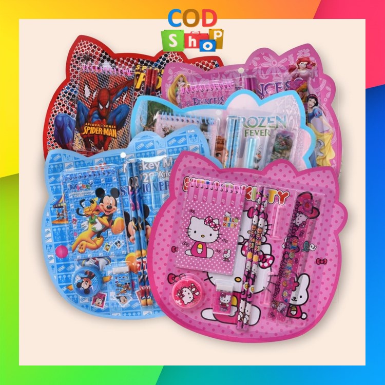 

COD - S5931 Stationary Set Karakter Kartun / Set Alat Tulis 8 In 1 / Set Alat Tulis Kartun Lucu / Stationery Set 8 In 1 Lucu