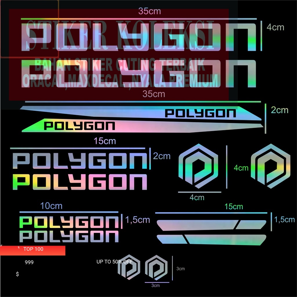 Decal Stiker Cutting Sepeda Polygon, Sticker Bike MTB Balap