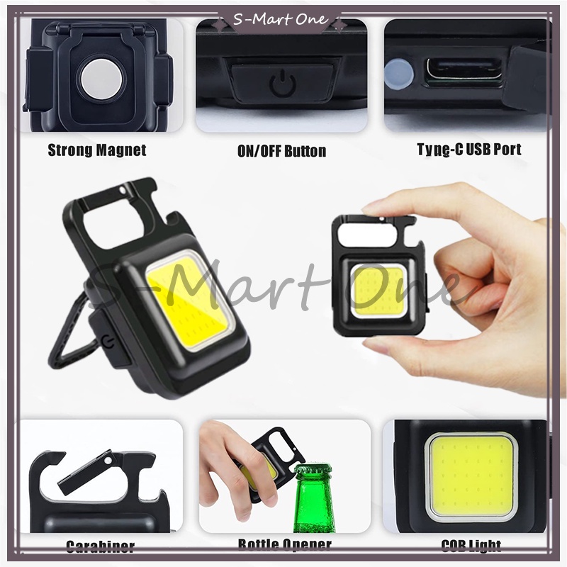 Lampu Tembak Magnet /Gantungan Kunci MINI  Karabiner Super Terang LED/Lampu Led Gantungan Kunci Mult