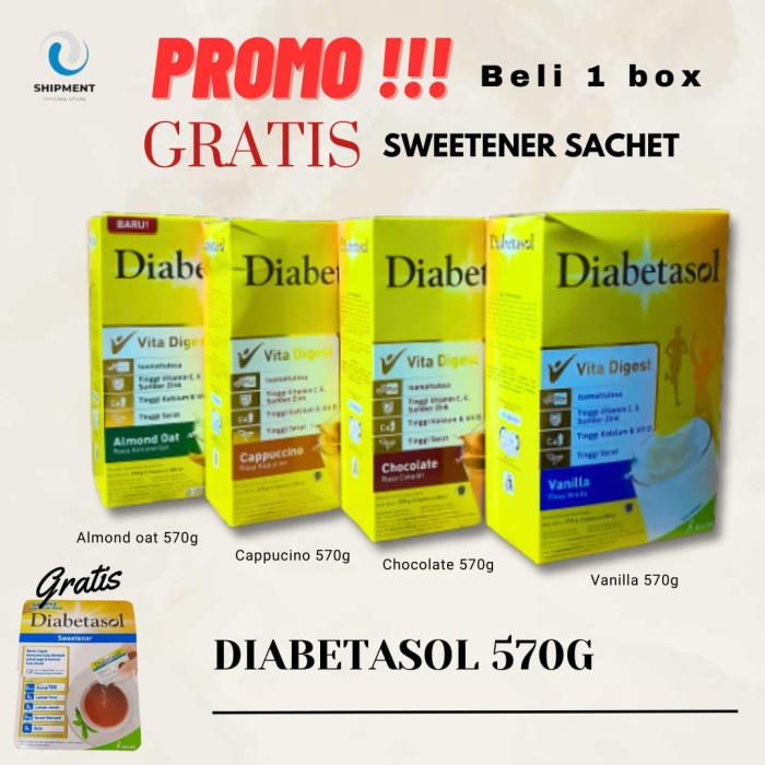 

[Big Sale] Diabetasol 630 CAPPUCCINO 2x300 gr CAPUCINO 600 SUSU CAPPUCINO KALBE - PackingEkonomis, ATAS 5 Bulan