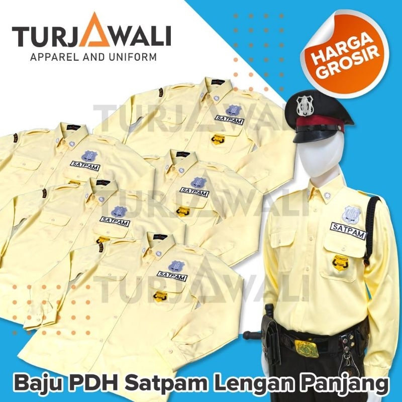 RastoreShop seragam pdh crem lengan pendek , seragam pdl sus satpam security crem , seragam pdh satp