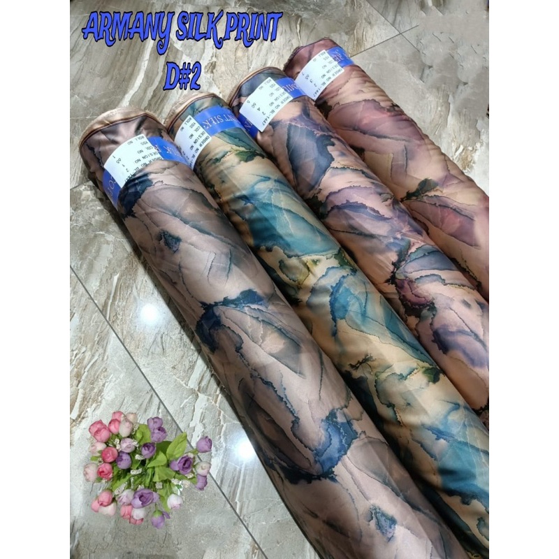Kain ecoprint import/armani silk import/kain mewah/kain motif abstrak|seragam keluarga/Bridesmaid pa