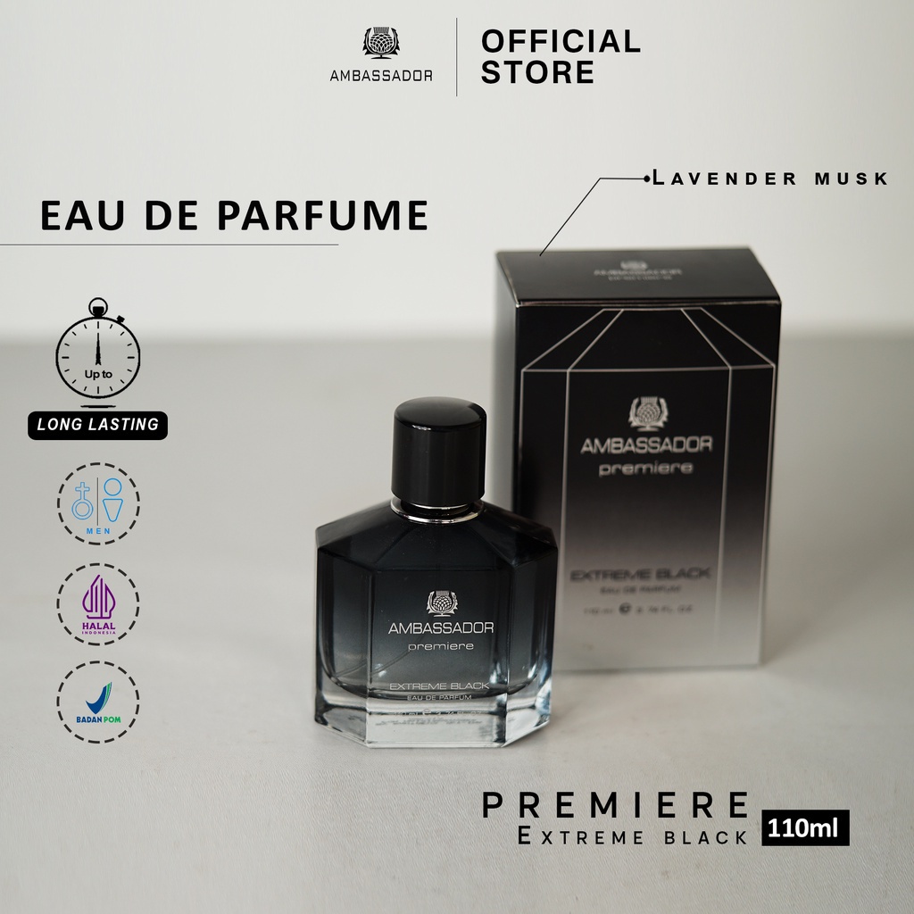 AMBASSADOR EAU DE PARFUME PREMIERE EXTREME BLACK - 110ML