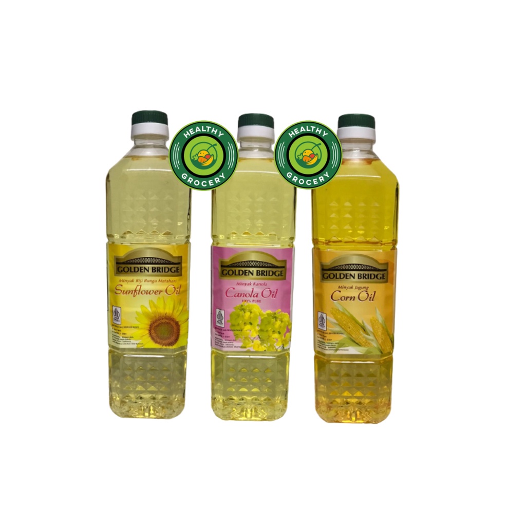 

COD Golden Bridge Oil 1 Liter / Canola oil / Sun Flower oil / Corn oil / Minyak Jagung / Biji Munga Matahari / minyak canola / GOLDEN BRIGDE / MINYAK SEHAT / MINYAK MPASI / minyak goreng / LEMAK TAMBAHAN MPASI