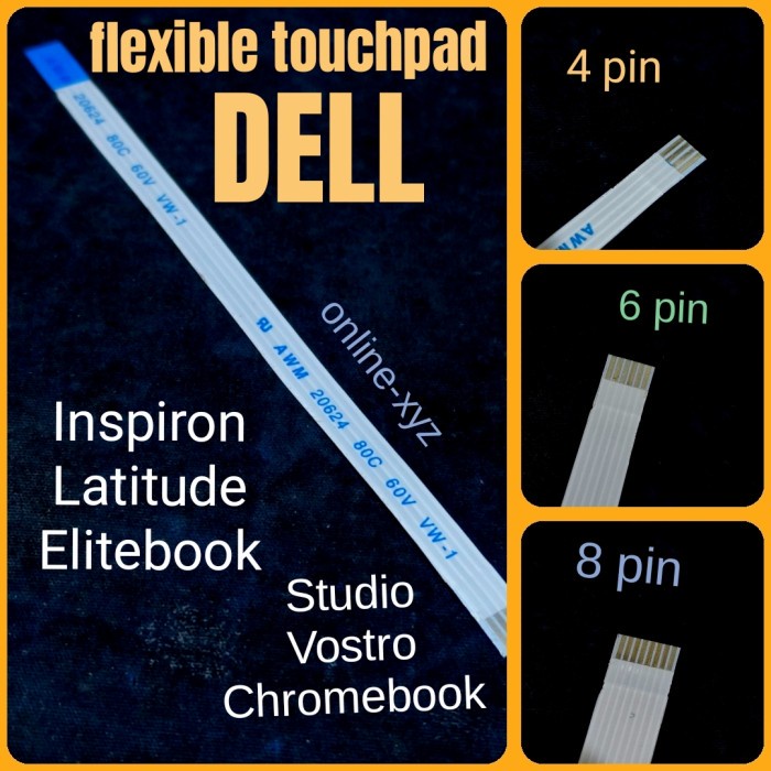 kabel flexible fleksibel Touchpad dua 2 arah 4 6 8 pin bolak balik terbalik ffc fpc dell hp acer axi
