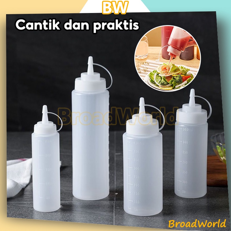Botol Saos Mayonaiseecap Cuka Dengan Angka Takaran Serbaguna Murah Tebal / Botol Kecap / Botol Sauce