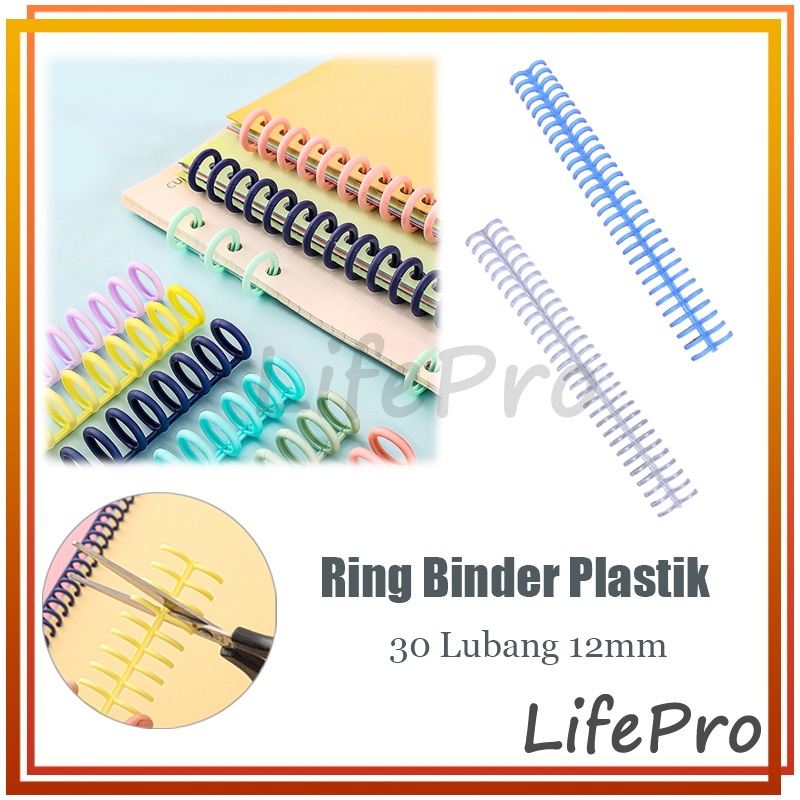 

Ring Binder Plastik Spiral 30 Lubang Untuk Loose-leaf paper A4 B5 A5 A6 A7 / Binder Plastik / Plastic Binder Binding Strip / Spiral Ring Pastel Lucu Binding Strip DIY