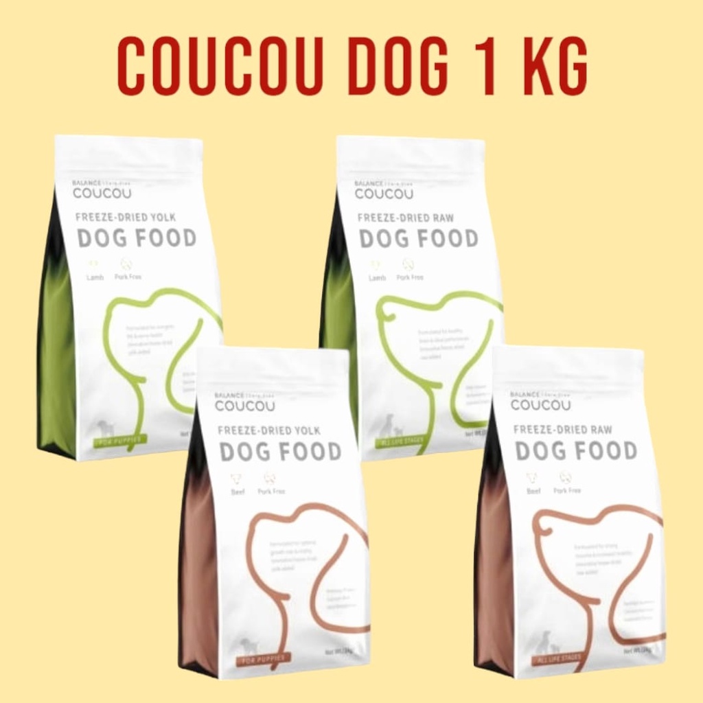 

23bagusmenshop - Coucou Makanan Anjing Kering 1kg Dry Dog Food Adult Puppy All Stage
