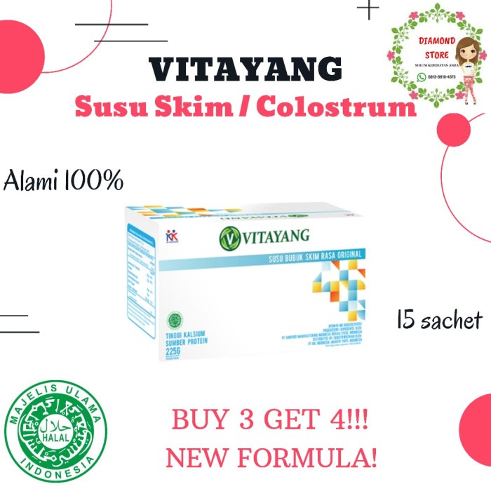 

[ READY STOCK ] NEW! VITAYANG Susu Skim KK / SUSU COLOSTRUM / KK Indonesia / ORI 100%