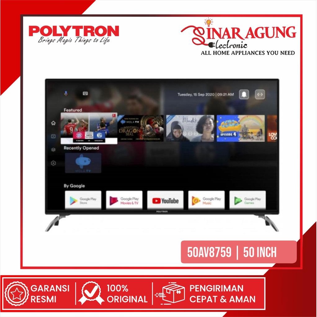 [COD] SMART ANDROID TV LED POLYTRON PLD50AV8759 / PLD-50AV8759 / 50AV-8759 (50 INCH / DIGITAL) GARANSI RESMI