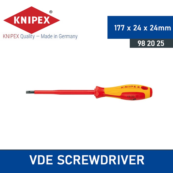 knipex 98 20 25 Obeng Minus Isolasi