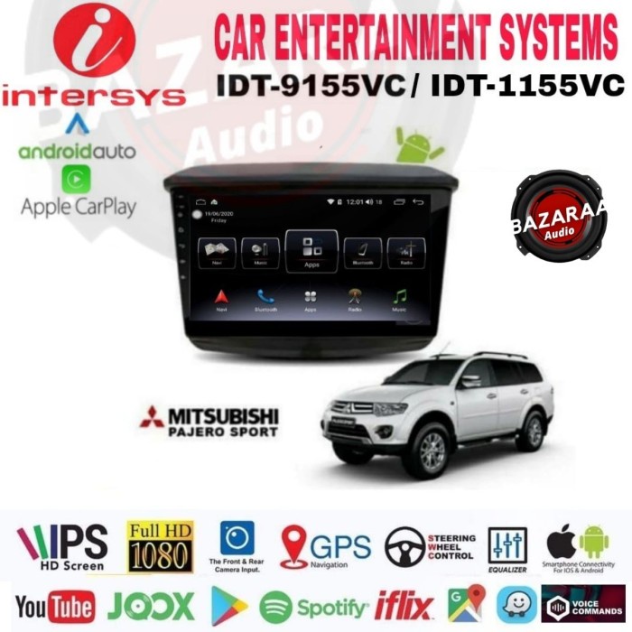 Head Unit Android INTERSYS 9 Inch PAJERO SPORT 2010 - 2014 PNP
