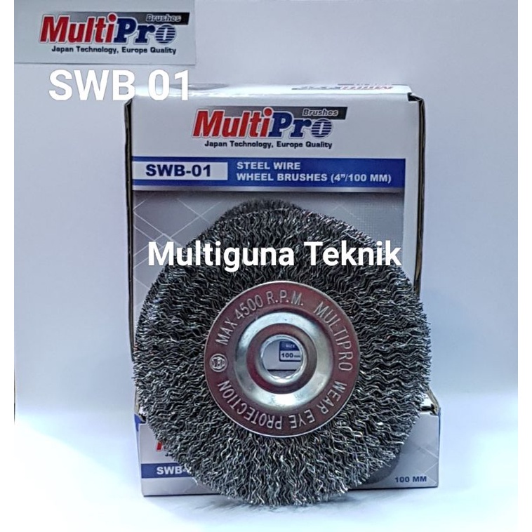 Sikat Piring ( Steel Wire Whell Brushes) 4" 100mm SWB 01/ WW 40  Multipro