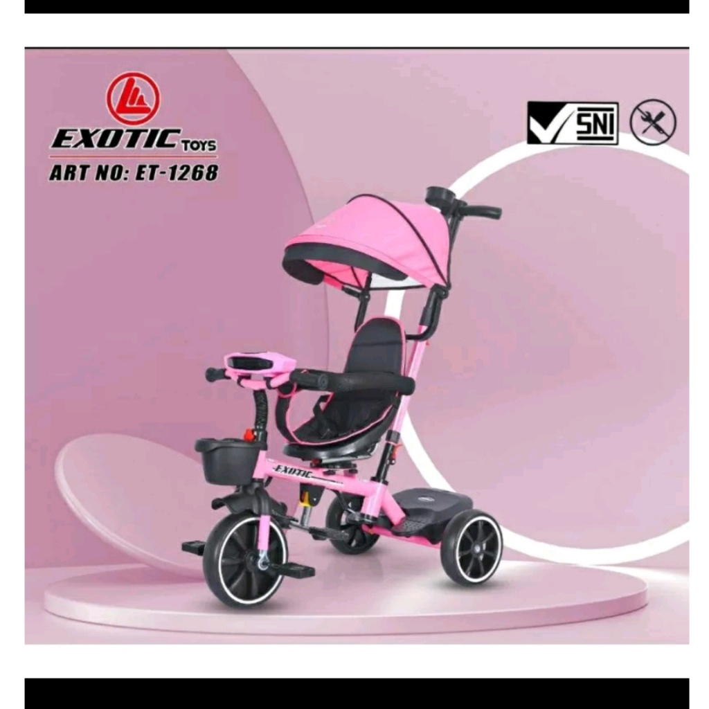 Sepeda anak balita roda tiga EXOTIC TC - 1268 1262 1269 Musik Lampu Baby Stroller roda 3