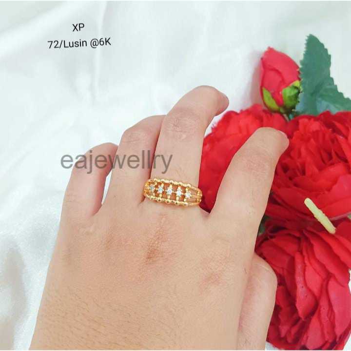 Xuping Cincin 24 Karat Realpct Simple Elegan Cantik Berlapis Emas Asli