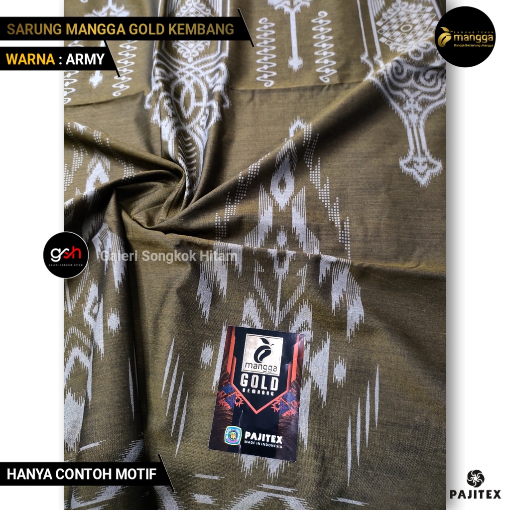Sarung Mangga Gold Kembang ARMY Sarung Dewasa Motif Kembang Sarung Pria Cap Mangga