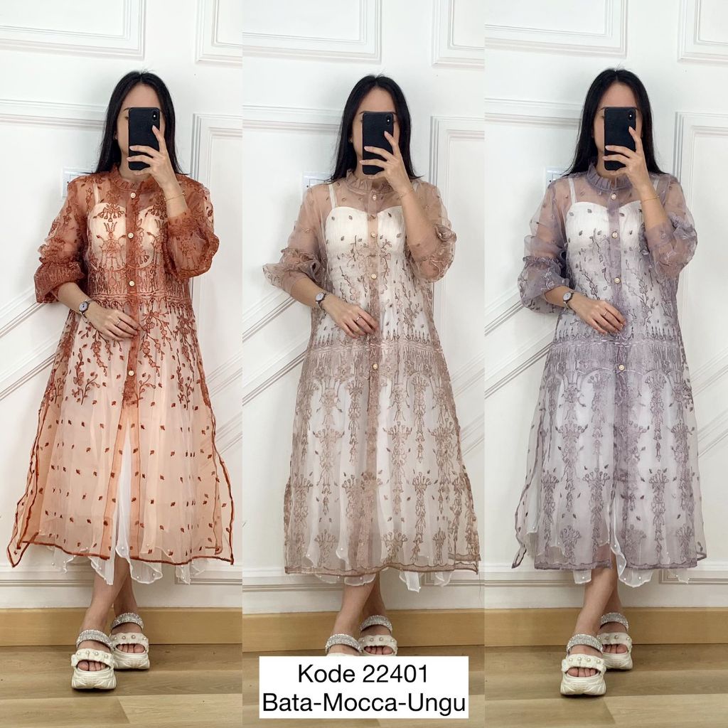 Outer Organza Kondangan I Outer Organza Bordir I Organza Dress