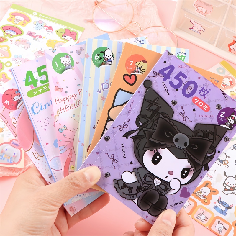 

Stiker Lucu Sanrio 450 pcs/Stiker Motif Kartun Korea Lucu Anti Air/Dekorasi Handbook Scrapbook DIY/Stiker kartun tahan air-YuanYuan Mall