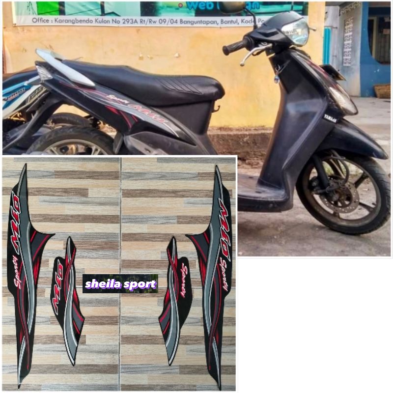 striping mio sporty stiker Yamaha Mio sporty hitam tahun 2005 lis mio sporti