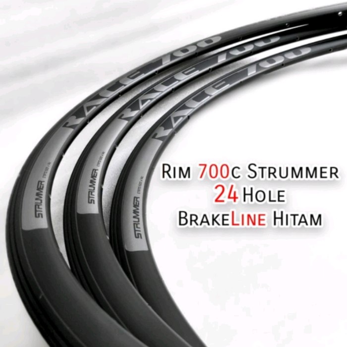 Rims Velg Strummer Race 700 hole 20 24 | rims 700c Brakeline hitam - 20 24 hole