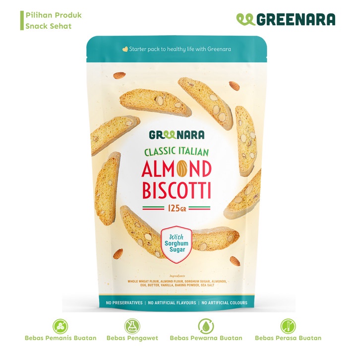 

[KUALITAS PREMIUM] Greenara Classic Italian Almond Biscotti 125gr Terjangkau