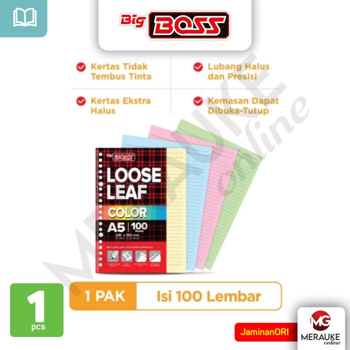 

Bigboss Loose Leaf Warna Garis Ukuran A5 Isi 100 Lembar