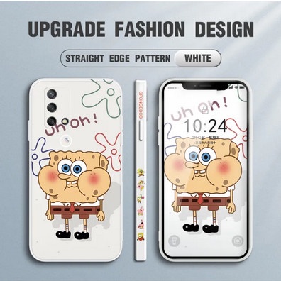 Soft Case Oppo A74 4G / A95 Matte Case Silicone Cartoon Spongebob Free Lanyard