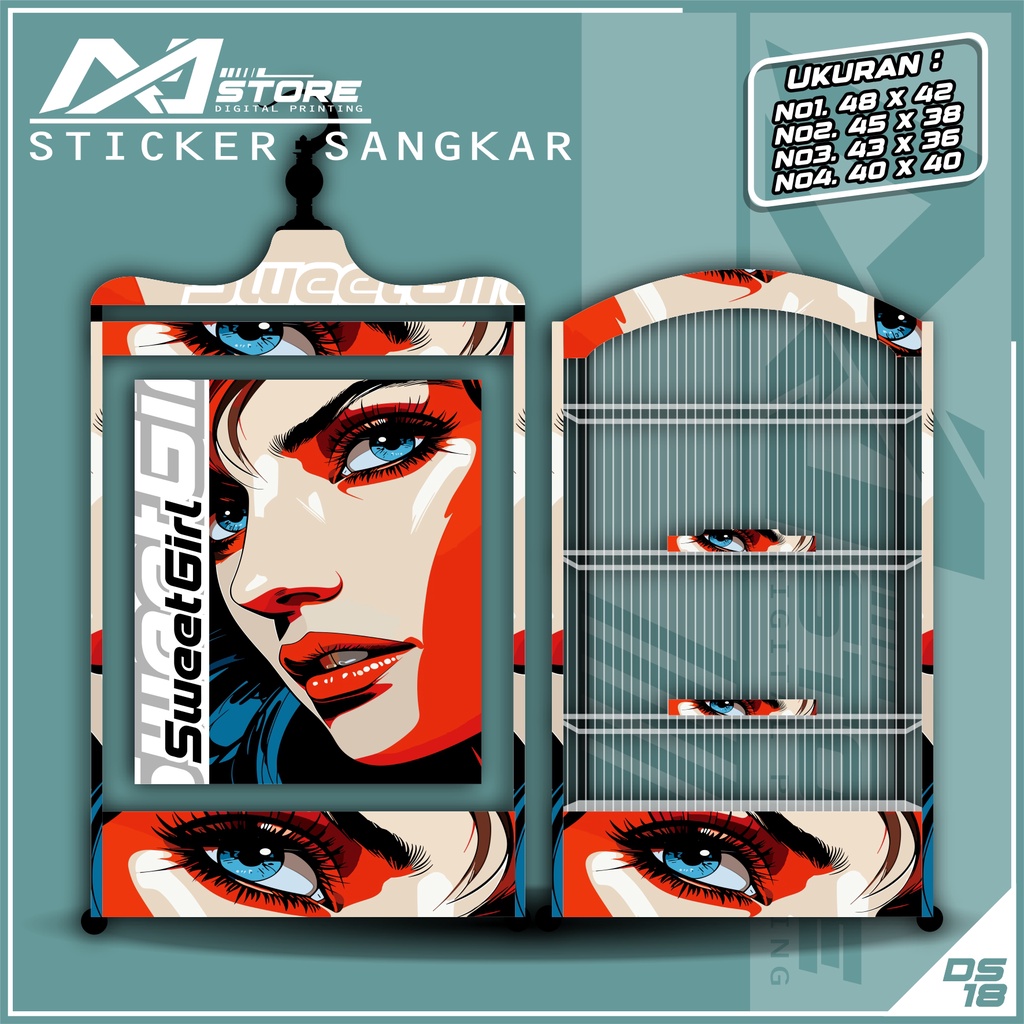 STIKER SANGKAR BURUNG KOTAK SNIPER BISA CUSTOM GAMBAR SENDIRI 