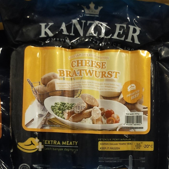 

Kanzler Sosis Cheese Bratwurst 360gr