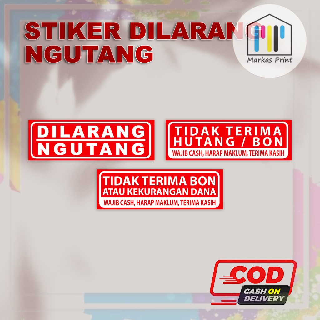 

STIKER DILARANG NGUTANG BAHAN ANTI AIR