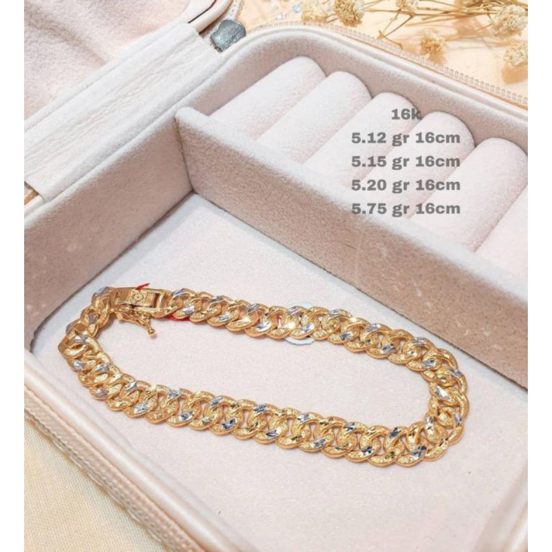Rantai tangan gelang tali 2 warna anak dan dewasa emas asli kadar 70% 700 22 16k sisik naga lipan co