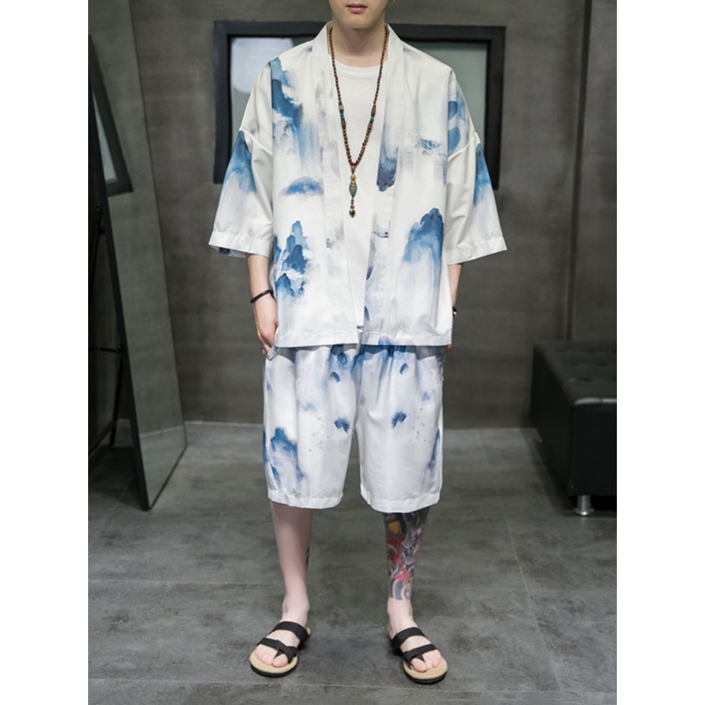Ice Silk Set Men's Thin Chinese Style Men's Hanfu