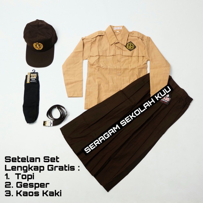 

[MEDAMART] BEST QUALITY Setelan Lengkap Pramuka Cewek Seragam Sekolah Baju Rok Panjang KELAS 2