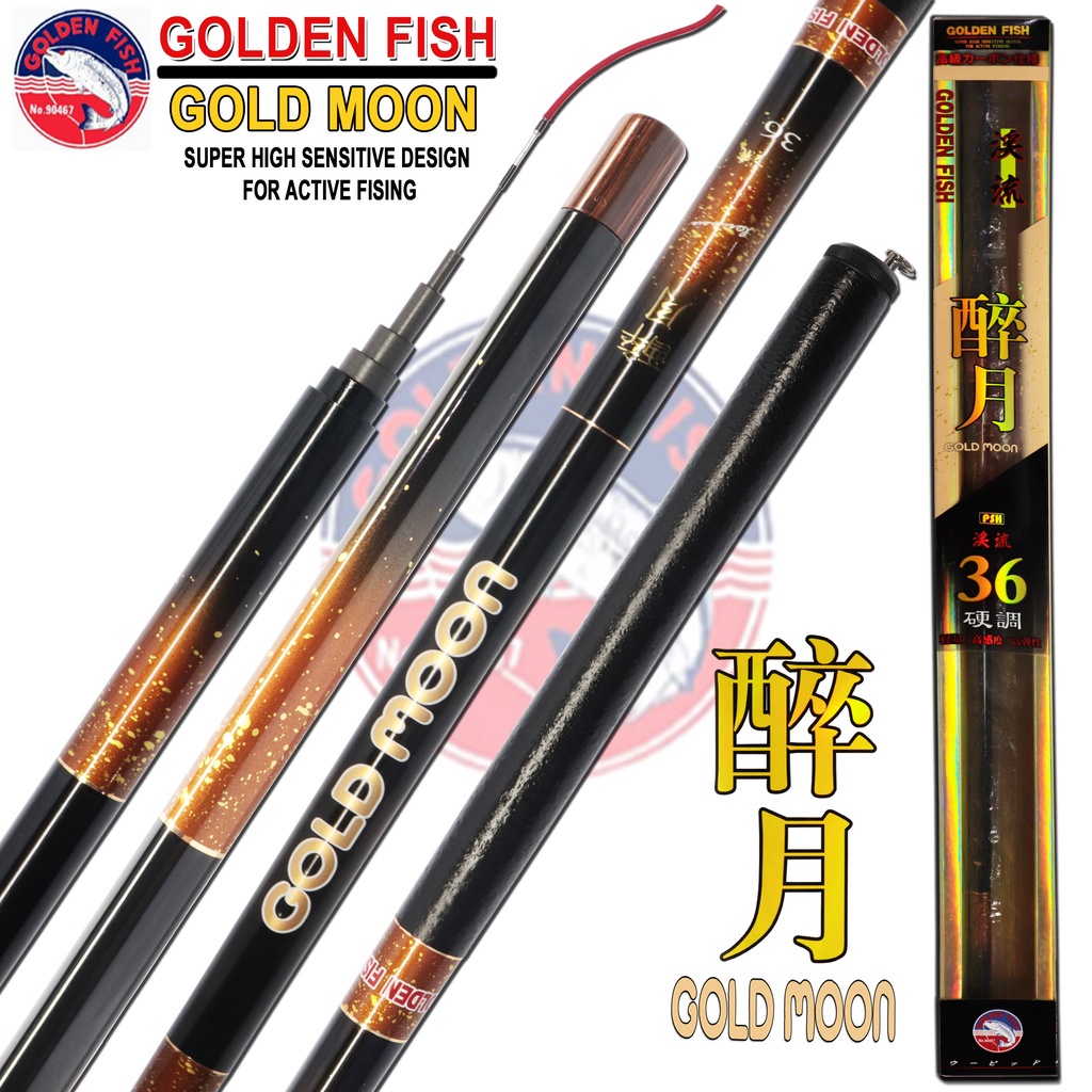 Golden Fish Gold Mon 360cm Joran Tegek Ruas Panjang Bahan Carbon Action Medium Lentur Tangkai Pancin